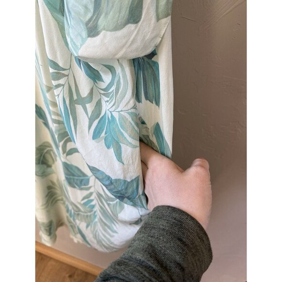 Vacances Beach Swim Coverup Palm Leaf 100% Silk Cream Caftan kimono resortwear - Picture 15 of 16